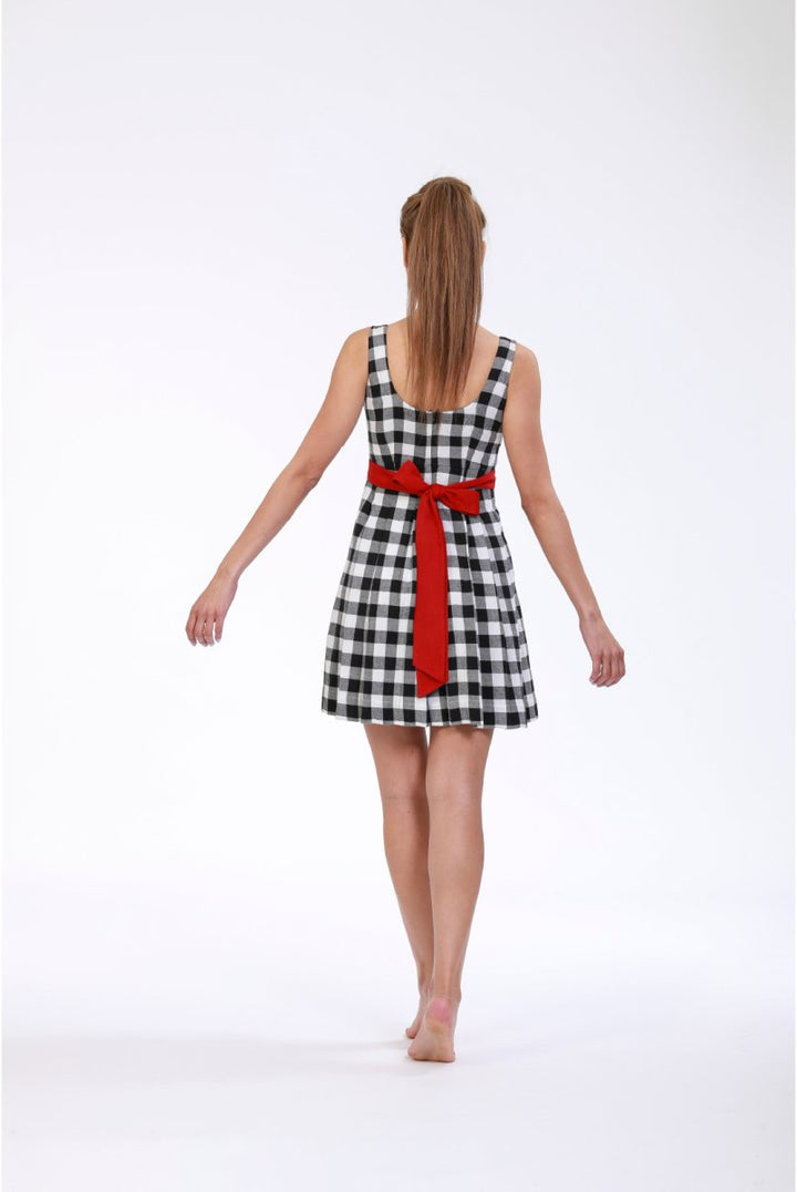 Square Neck Flannel Midi Dress - ELLY