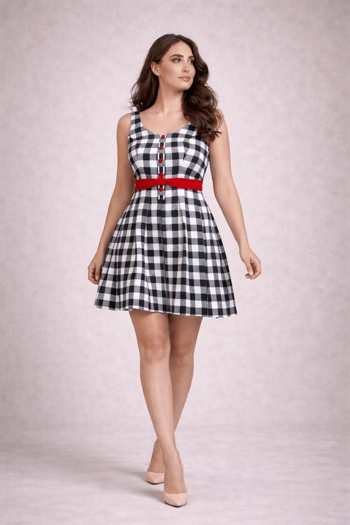 Square Neck Flannel Midi Dress - ELLY