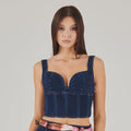 Sultry Summer Denim Corset Top - ELLY