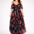 Summer Goddess Floral Chiffon Maxi Dress - ELLY