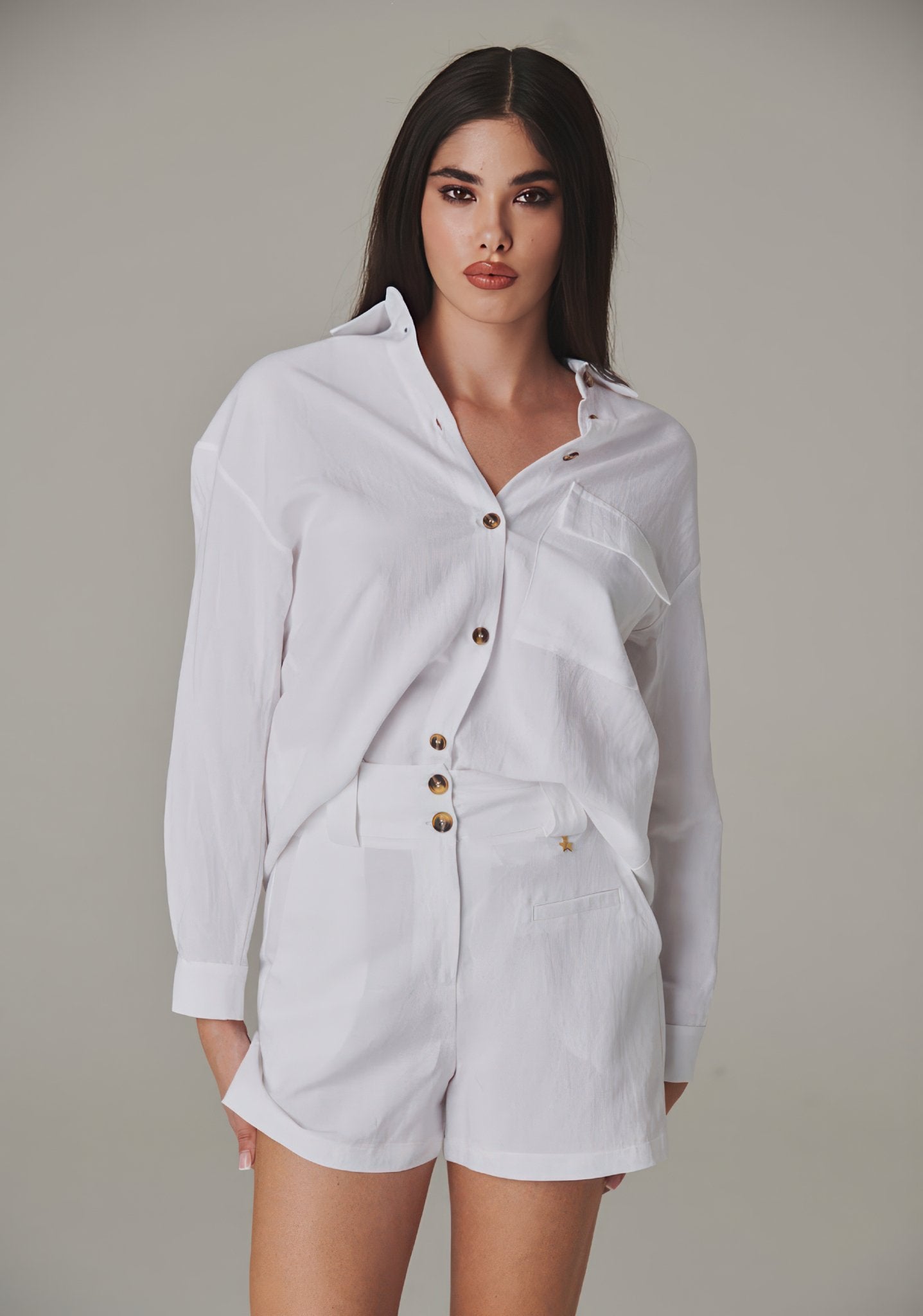 Sunshine Ready White Linen Shirt - ELLY