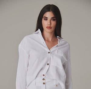 Sunshine Ready White Linen Shirt - ELLY