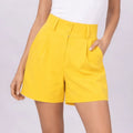 Sunshine Yellow Tailored Shorts - ELLY