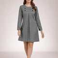 Swinging Sixties Gray Flannel Minidress - ELLY