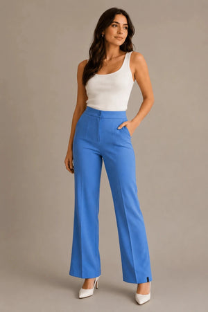 Tailored Flared Pants – Azzurro - ELLY