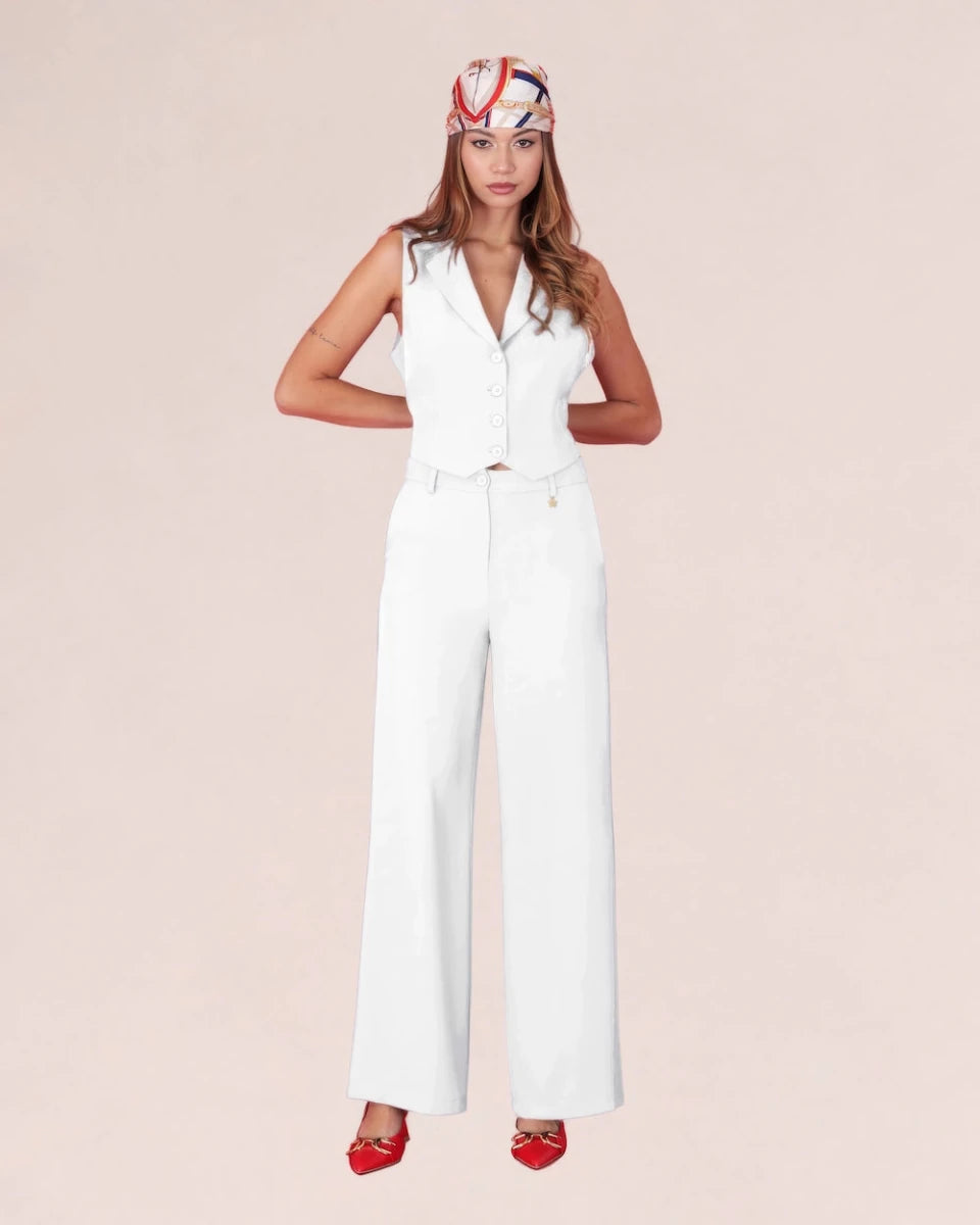 Tailored Open - Back Gilet – BIANCO - ELLY