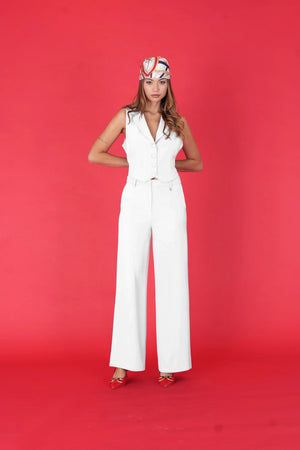 Tailored Open - Back Gilet – BIANCO - ELLY