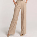 Tailored Wide - Leg Pants Beige - ELLY