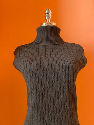 Treccia Turtleneck Knit Dress - ELLY