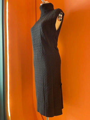 Treccia Turtleneck Knit Dress - ELLY