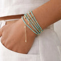 Turquoise Beaded Convertible Necklace, Bracelet & Belt with Gold Charms - ELLY