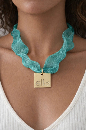 Turquoise Coin Charm Beaded Necklace - ELLY