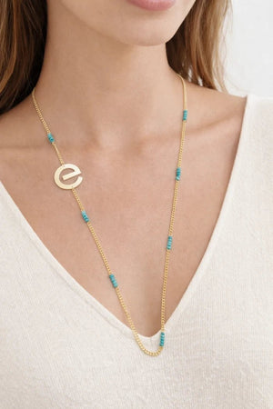 Turquoise Crystal Ornament ELLY Necklace - ELLY