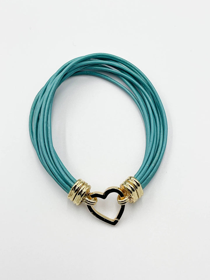 Turquoise Leather Bracelet - ELLY