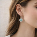 Turquoise silver plated brass earrings - ELLY