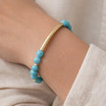 Turquoise Stone Gold Bar Bracelet - ELLY