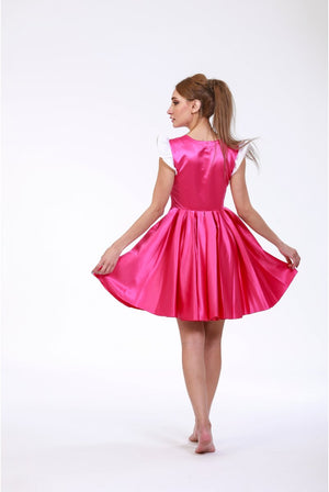 Vintage Blush Elegance V - Neck Dress - ELLY