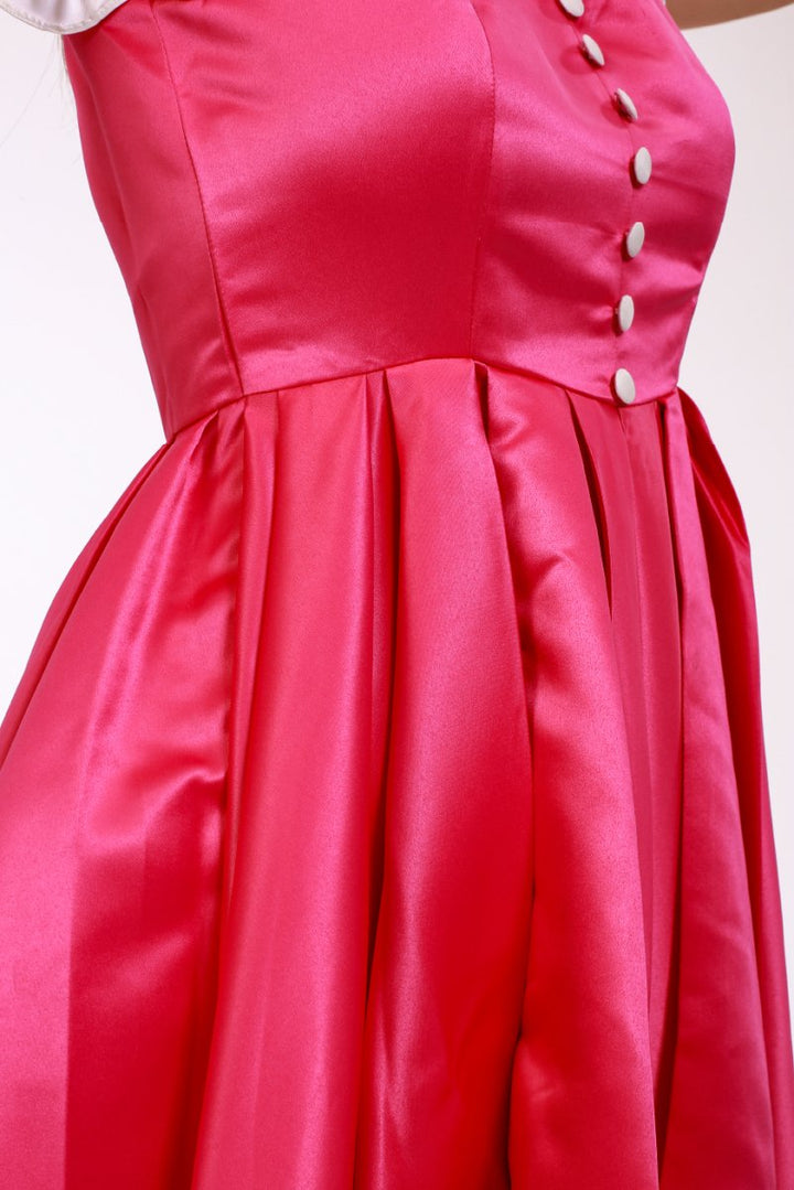 Vintage Blush Elegance V - Neck Dress - ELLY