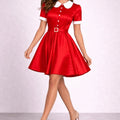 Vintage Whimsical Rouge Dress - ELLY