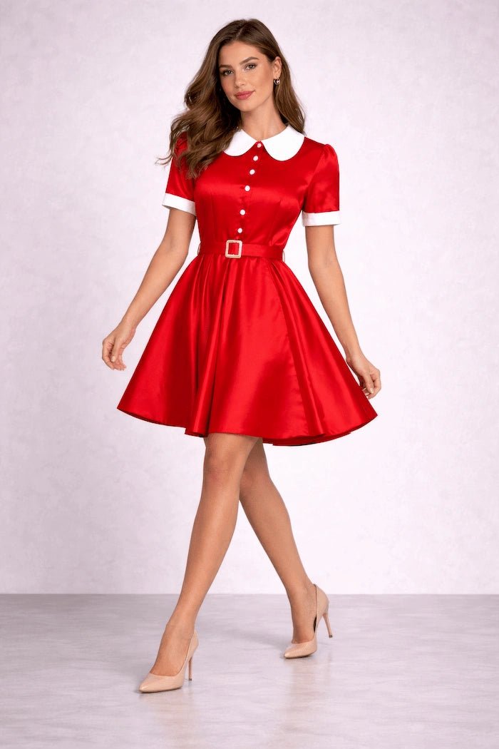 Vintage Whimsical Rouge Dress - ELLY