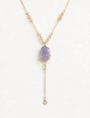 Violet Drop Pendant Necklace – Gold - ELLY