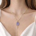 Violet Drop Pendant Necklace – Gold - ELLY