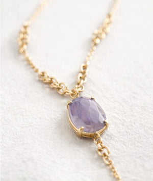 Violet Drop Pendant Necklace – Gold - ELLY