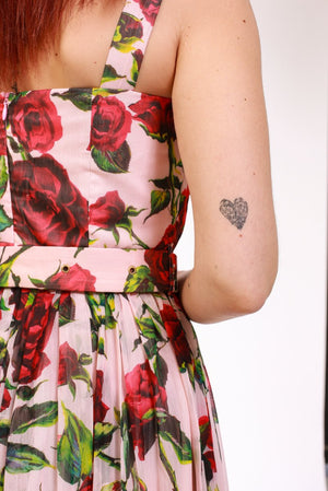 Whimsical Watercolor Floral Midi Dress - ELLY