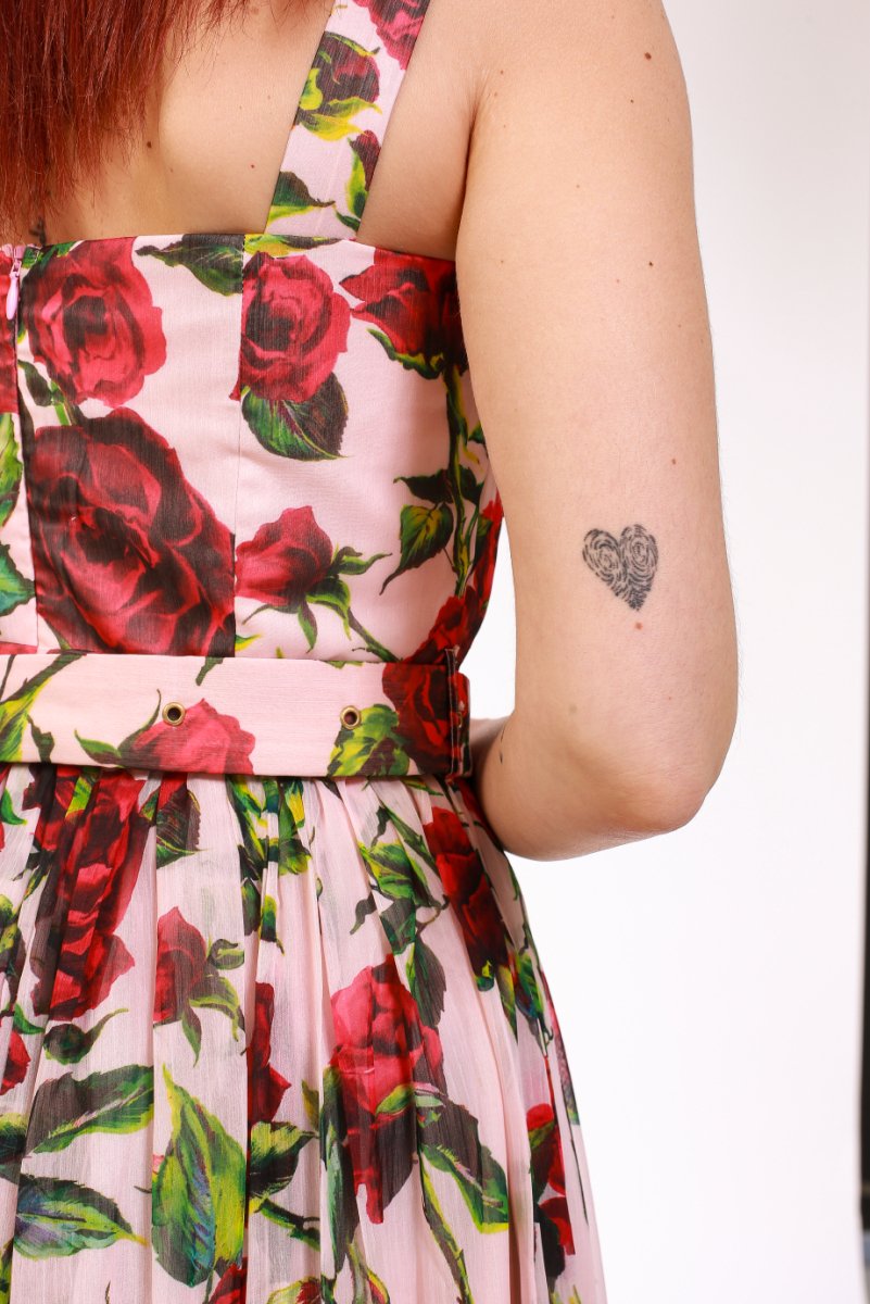 Whimsical Watercolor Floral Midi Dress - ELLY