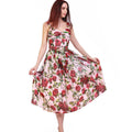 Whimsical Watercolor Floral Midi Dress - ELLY
