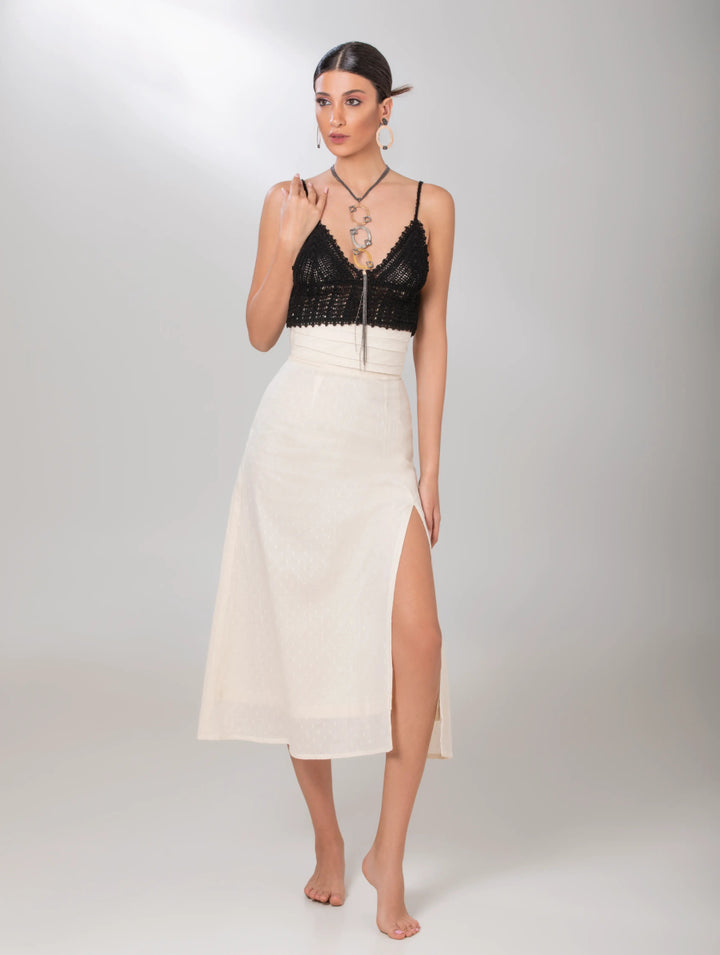 White Midi Skirt - ELLY