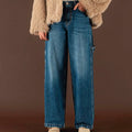 Wide - Leg Frayed Hem Jeans - ELLY