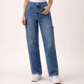Wide - Leg Frayed Hem Jeans - ELLY