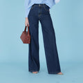 Wide - Leg High - Rise Dark Denim Jeans - ELLY