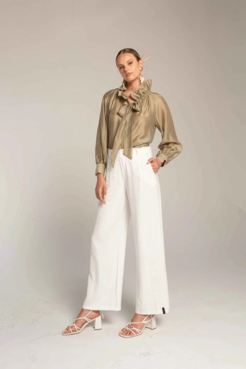 Wide - Leg Tailored Pants - ELLY