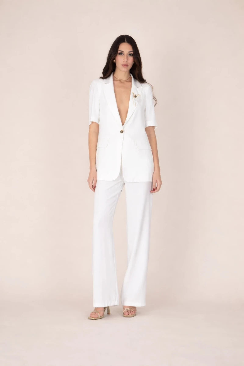 Wide - Leg Tailored Pants – Panna - ELLY