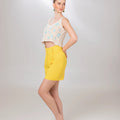 Yellow Linen Shorts - ELLY