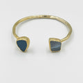 18 karat gold plated brass bracelet featuring a stunning agate stone - ELLY