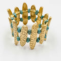 18 Karat gold plated brass bracelet with turquoise stone - ELLY