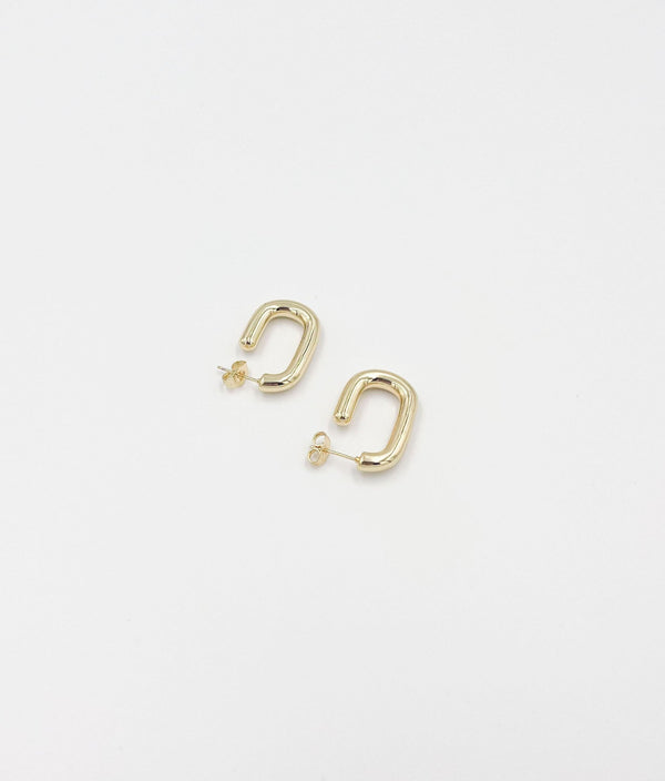 18-karat gold-plated brass buckle earrings - ELLY