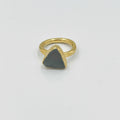 18 karat gold plated brass ring featuring a stunning agate stone - ELLY