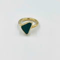 18 karat gold plated brass ring featuring a stunning agate stone - ELLY