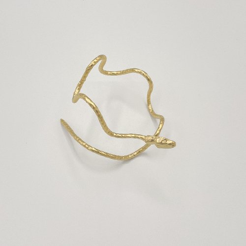 18 Karat Gold Plated Brass Snake Shape Bracelet - ELLY