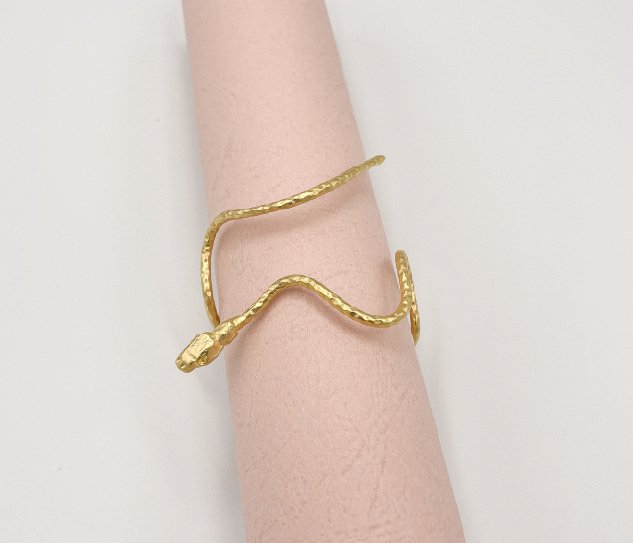 18 Karat Gold Plated Brass Snake Shape Bracelet - ELLY