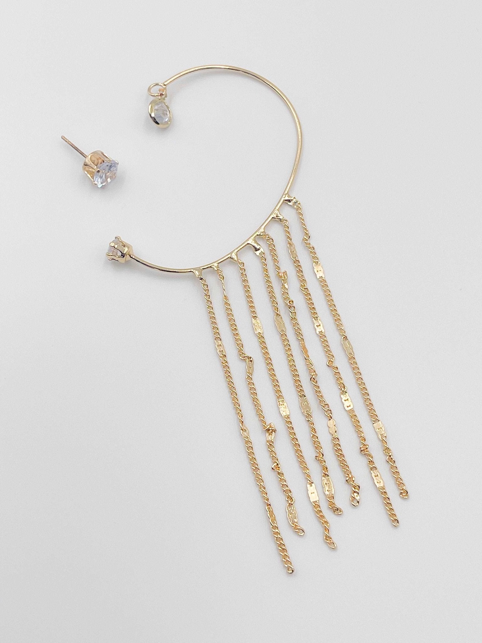 18 karat gold plated earrings adorned with crystal ornaments - ELLY