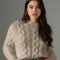 Beige Short Knit Sweater - ELLY