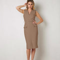 Beige Sleeveless Dress - ELLY