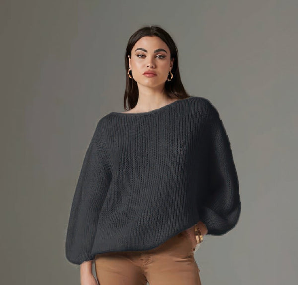 Black Oversized Knitted Sweater - ELLY