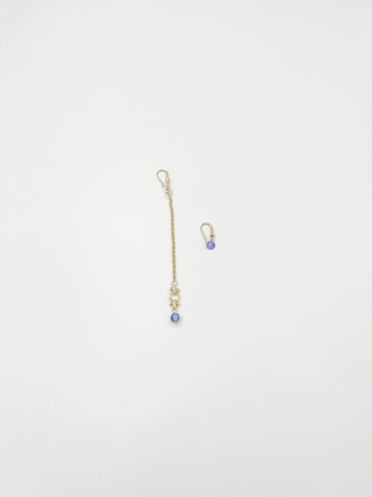 Blue Ornament 18-Karat Gold-Plated Brass Earrings - ELLY