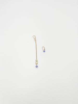 Blue Ornament 18-Karat Gold-Plated Brass Earrings - ELLY